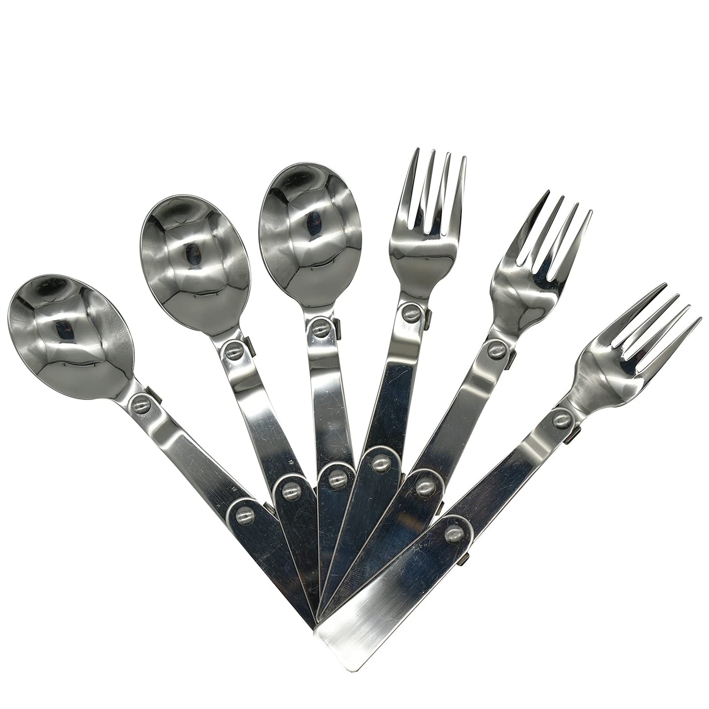 6 PCS Spoon Fork Portable Camping Cutlery